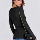 ANRABESS Women Long Sleeve Shirts Rib Knit Slim Fit Tops Basic Tee 2025 Fall Outfits Casual T-Shirt Underscrubs Layer Clothes (Black, L)