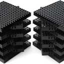 Feleph 18pcs 5" Base Brick 16x16 Black Plate 1/3 with Holes and Pin Pixel Art Painting Classic Blocks Compatible with 65803 3673 Major Plates Brands