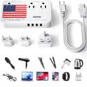 Upgraded 2200W 220V to 110V Converter for European Travel, Voltage Converter US to Europe for Hair Dryer Straightener Curling Iron, 2300W Power Adapter with USB for Laptop Tablet Camera Cell Phone (White)