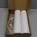 Tall Lamp Shades Set of 2, 10" Top X 10" Bottom X 13" High Large Drum Lampshades for Table Lamps Floor Lamp, White Line Fabric Lamp Shades, Easy Assembly Replacement Lampshades