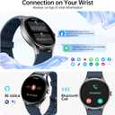 Woneligo Smart Watch for Men,1.57inch AMOLED Touchscreen Fitness Watch for iPhone & Android,Heart Rate/Sp02/Sleep Monitor,110+ Sport Modes IP68 Waterproof Bluetooth Calls (Blue, 1.57)