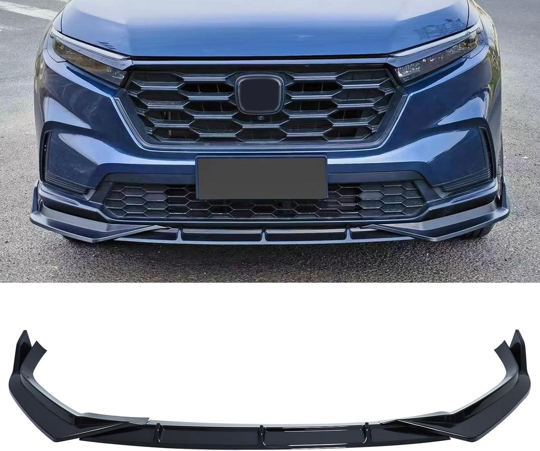Front Bumper Lip Fit for Honda CRV EX EX-L LX 2023 2024 2025 2026, 3Pcs Glossy Black Front Spoiler Splitter Chin Diffuser Protector Body Kit (Not Fit for Hybrid)