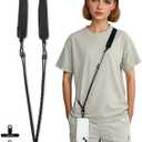 cell Phone Lanyard Crossbody,Adjustable and Comfortable iphone Strap for Travel, Outdoor, and Daily Use, Universal Fit for Men and Women (BLACK)