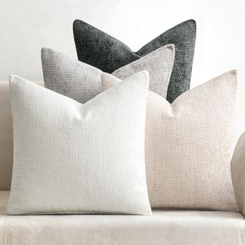 MIULEE Pack of 4 Couch Throw Pillow Covers 18x18 Inch Gray Soft Decorative Chenille Pillow Covers Farmhouse Accent Cushion Covers for Boho Home Decor Sofa Bedroom Living Room MIULEE Pack of 4 Couch Throw Pillow Covers 18x18 Inch Gray Soft Decorative Chenille Pillow Covers Farmhouse Accent Cushion Covers for Boho Home Decor Sofa Bedroom Living Room