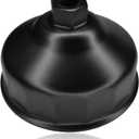 86.4mm 16 Flutes Oil Filter Wrench for BMW and Volvo, Oil Filter Removal Tool to Change Oil, Steel Socket Wrench Kit for 3/8" Drive with 86mm Filter Housing Caps (Black)