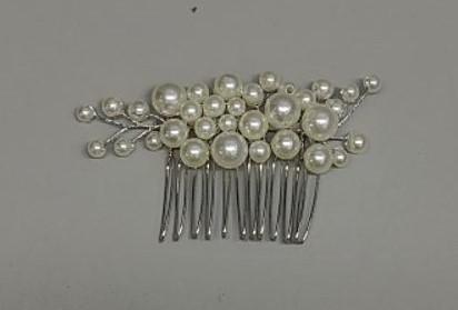 Bridal Hair Comb Bendable Pearl Crystal Hair Accessory Leaf Hair Piece Vintage Wedding Hair Accessories for Brides Bridesmaids Women Girls (Sliver-01)