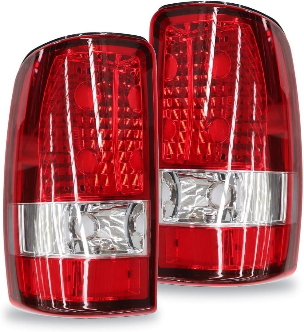 Red Tail Lights Assembly Compatible With 2000-2006 Suburban 1500 2500 Tahoe Yukon Taillights Rear Brake Lamps GM2819199 GM2818199