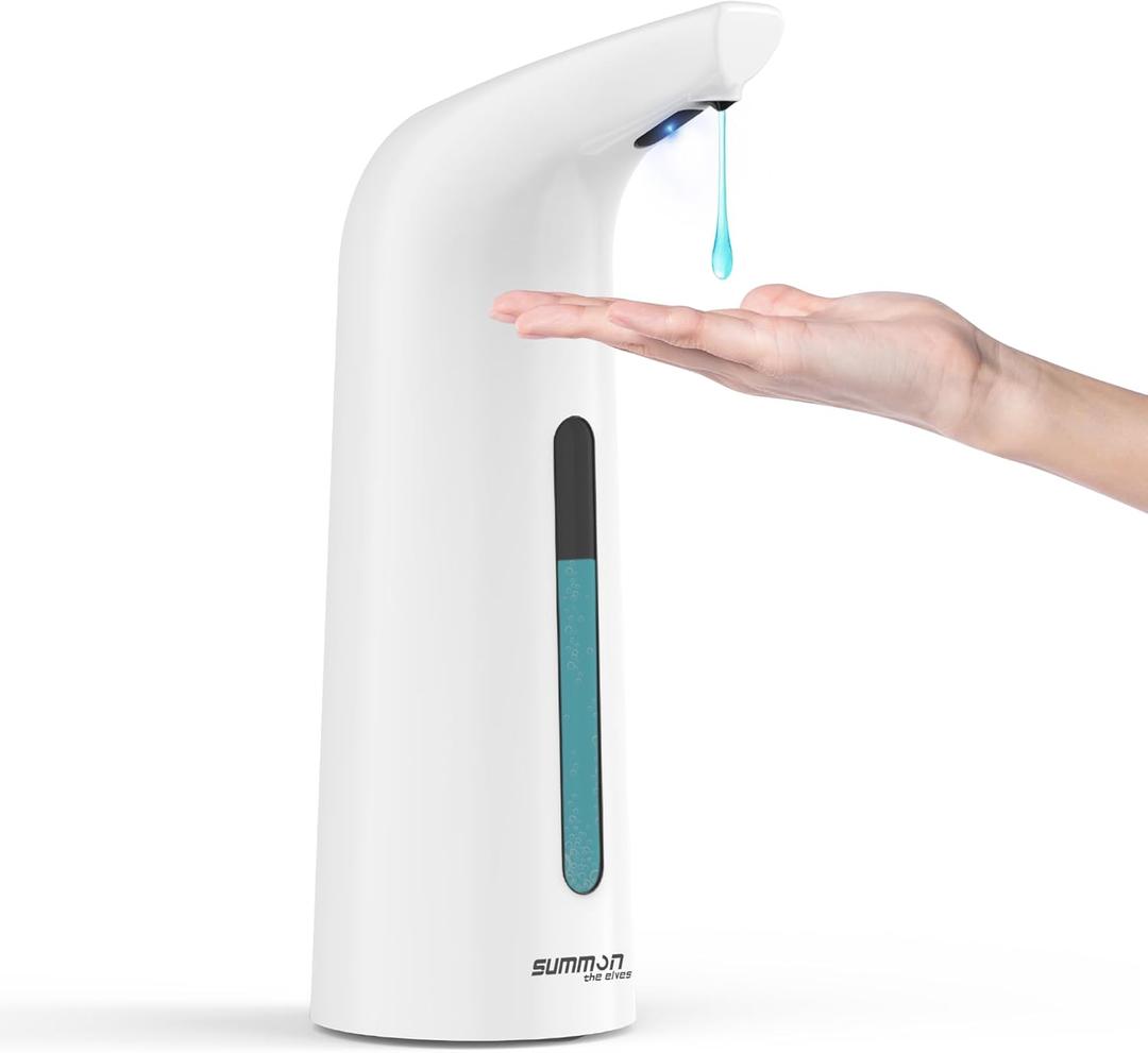 Automatic Soap Dispenser Touchless,400ML Hand & Dish Countertop Electric Liquid Rechargeable Dispenser with Sensor,Modern 4 Gear Adjustable Waterproof Kitchen Auto Soap PumpWhite