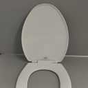 Bemis 7300SLEC Slow Close Toilet Seat, Easy Clean Hinges and Durable Plastic Seat, Made in USA, Elongated, White