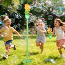 Automatic Flower Bubble Machine for Kid,Rechargeable Sun Flower Bubble Maker with Lights for Parties, 28in to 41in Adjustment Height Bubble Machine for Toddlers,Idea for Outdoor Wedding Birthday Gift