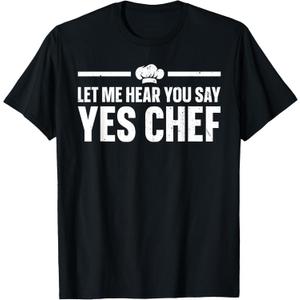 Funny Chef Design For Men Women Kids Culinary Cook Home Chef T-Shirt (Black, L)
