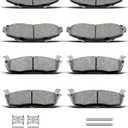 D679 D879 8pcs Ceramic Front Rear Brake Pads With Clips Fit For 1997-2003 For Ford F-150,2004 For Ford F-150 Heritage,2002 For Lincoln Blackwood