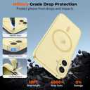 zapica Magnetic for iPhone 16 Plus Case, Upgraded [Camera Control Button] [Full Camera Protection] [with 1 Screen Protector] Translucent Matte Shockproof Protective Phone Cover, Yellow
