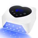 UV Nail Lamp, HUGMAPLE 72W UV Light for Gel Nails with 5 Timer Setting, Touch Control & Auto Sensor, Cordless Rechargeable Fast Dryer, Professional Led Curing Lamp for Salon & Home (White)