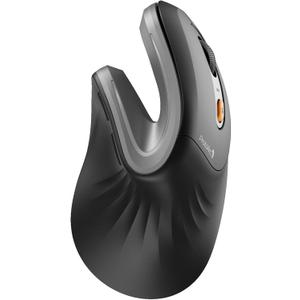 ProtoArc Ergonomic Mouse, EM11 NL Bluetooth Rechargeable Wireless Vertical Mouse, 3 Multi-Device Connectivity for Computer/PC/Laptop, 2.4GHz USB-A Optical Mice for Windows, Mac OS, Gray