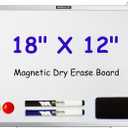 M&G Dry Erase Board Magnetic White Board for Wall, 18 x 12 Small Whiteboard with 2 Markers & 2 Magnets & 1 Eraser, Portable Whiteboard for Planning, Drawing, to Do List, Office School Use