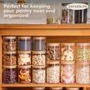 32oz 6PCS Round Airtight Glass Food Storage Jars, Clear Glass Food Storage Container with Bamboo Lid, Stackable Spice Jar, Kitchen Canister for Sugar, Tea, Coffee bean, Pasta, Oat, Spice