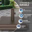 US Weight 40 Pound Umbrella Base - Weighted Umbrella base For Use With Patio Table Heavy Duty Base- Made in the USA