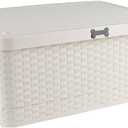 Collapsible Dog Toy Basket, Outdoor Dog Toy Bin with Handles, Dog Stuff Organizer Portable, Pet Storage Bin with Cover for Dog Toys Snack, Ideal for Camping, Dog Swimming, RV Trip, Picnic-Medium