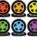 48Pcs Race Car Party Supplies Colorful Tire Paper Plates 7" Racing Sports Themed Dessert Plates Racing Truck Themed Party Decorations for Kids Boys Birthday Baby Shower Favors Serves 48 Guests