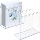 Napkin Holder, 2 Pack Scalloped Acrylic Napkin Holder for Table, U-Shaped Cocktail Napkin Dispenser for Home Clear Tissue Dispenser for Kitchen Guest Towel Holder for Bathroom(2pcs Clear Scalloped)