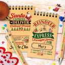 Fancy Land 48 Pcs Christmas Ballpoint Pen and Spiral Notepads Set Mini North Pole Notebooks Holiday Pens for Xmas Party Stocking Fillers Classroom Gifts Prizes