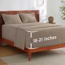 Bedsure Deep Pocket King Sheet Set - Fits Mattresses Up to 21 Inches Thick - 4 Piece GentleSoft Bed Sheets, Moisture Wicking, Soft & Cooling Bedsheet & Pillowcases, Easy & Secure Fit, Brown