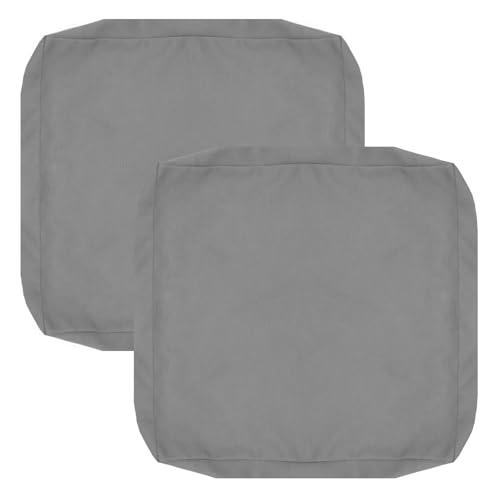 FLYMEI Patio Cushion Covers 24x24x4 Waterproof Outdoor Cushion Cover Replacement 2Packs Outdoor Seat Cushion Slipcover for Rattan Chair Sofa, Grey