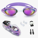 Nearsighted Swim Goggles, Shortsighted Swimming Goggles, UV Protection, Anti-Fog, Dual Strap, Auto Buckle -6.5