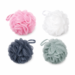 Loofah Sponge 60g Shower Loofahs 4 Colors Bath Sponges Mesh Balls for Body Scrubber Exfoliator Wash Back Scrubber Bathroom Men Women - 4 Pack Scrubbers Cleaning Bathing Accessories