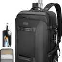 Backpack with wheels,Rolling laptop backpack with 2 Packing Cubes,Water-Resistant,Wheeled backpack Suitcase for Men Adults to Travel, Commuting,Black