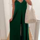 Acelitt Womens Sleeveless Wide Leg Jumpsuits with Pockets,S-XXL (Green, L)