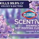 Clorox Scentiva Disinfecting Wet Mop Pad, Disposable Mop Heads, Multi-Surface Floor Wipes, Lavender and Jasmine, 2 Packs, 24 Wet Refills Per Pack (Package May Vary)