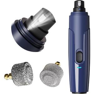 Bonve Pet Nail Grinder for Dogs - Electric Dog Nail Trimmers with 2 LED Lights Super Quiet, Coarse & Fine Wheels. Rechargeable, 2 Speeds for Small Large Dogs & Cats (Blue) Bonve Pet Nail Grinder for Dogs - Electric Dog Nail Trimmers with 2 LED Lights Super Quiet, Coarse & Fine Wheels. Rechargeable, 2 Speeds for Small Large Dogs & Cats (Blue)