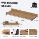 Floating Shelves for Wall Decor, Wall Mounted Wood Storage Shelf for Bedroom, Living Room, Bathroom, Kitchen, Nursery, Display Picture Ledge Shelf with Lip Set of 2-14 Inches, Oak