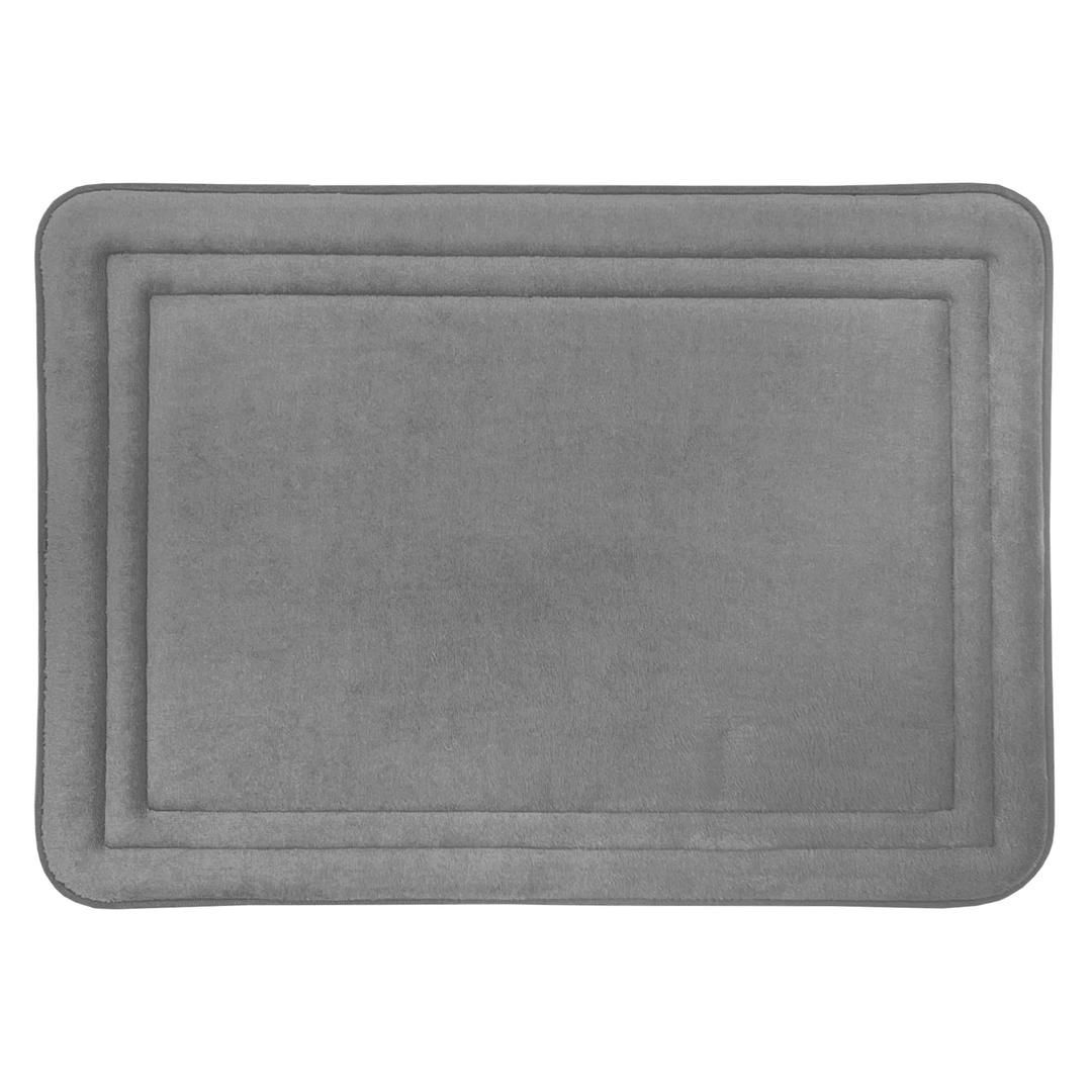 ACHIM Memory Foam Bathroom Rugs - 17 x 24 Inch (Elle Grey) - Ultrasoft Non Slip Bath Mat for Bathroom Floor, Shower, Bedroom & Kitchen - Quick Dry Washable Dense Memory Foam Bath Mat Shower Rug, 2 pack