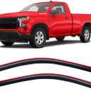 in-Channel Rain Guards for 2019-2025 Chevy Silverado & GMC Sierra 1500 Standard Cab, Window Visor Shields Vent Deflector Shade Wind Dark Smoke for 2020-2025 Silverado/Sierra 2500 HD 3500 HD, 2PCS