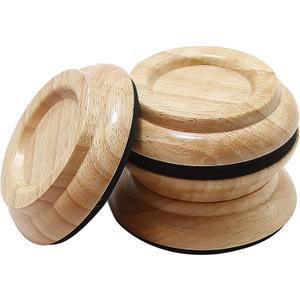 4pcs Hardwood Upright Piano Caster Cups Set of Oak Furniture Leg Pads Piano Caster Solid Hardwood Wheel Load Protectors