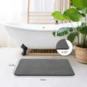 XMarrat Stone Bath Mat, Diatomaceous Earth Bath Mat, Super Absorbent Quick Drying Stone Bath Mats for Bathroom, Non-Slip Bath Stone Mat, Natural Stone Shower Mat, Easy to Clean(23.6 x 15.4 Dark Grey)