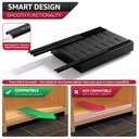 Sorbus Pull-Out Sliding Storage Rack for Kitchen & Bathroom, No-Drill Adjustable Shelf with Durable Metal, Non-Slip Grid Drawers, Waterproof Space Saver (Black 2 Pack)