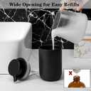Foaming Soap Dispenser Thick Ceramic Foam Hand Soap Dispenser for Bathroom or Kitchen Sink, Liquid Pump Bottles for Hand soap, Body Wash, 2 Pack Black