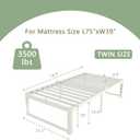 VYM 16 inch Twin Platform Bed, Heavy Duty Steel, No Box Spring, White