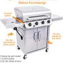 Utheer Grill Replacement Parts for Charbroil Advantage Series 4 Burner 463344015 463343015 463240015 463432215 Gas Grills, 3 Burner 463436815, Grill Burner Heat Plate Shield Adjustable Crossover Tube