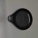 LAUCHUH Spoon Rest for Stove Top, 5 inch Large Cooking Spoon Holder for Kitchen Countertop Ceramic Ladle Holder for Spatula, Tong, Heat-Resistant, Farmhouse Kitchen Decor for Mothers Day, Black