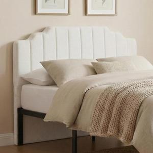 Queen Headboard, Beige Upholstered Headboard for Bed, No Assembly | Ideal for Queen Bed, Dorm College Apartments & Rentals, Pure Sponge Design, Velvet Comfort HeadBoard, Freestanding Headboard