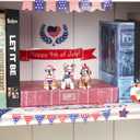 Valery Madelyn 4th of July Puppy Decorations, Memorial Day Decor for Home, Medium 3Pcs Patriotic USA 250th Anniversary Decorations, Stars and Stripes Dogs Figurine for Independence Day Labor Day