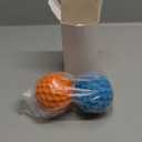 HIPPIH Indestructible Squeaky Dog Toys, Interactive Dog Balls 2 Pack, Chew Toys for Aggressive Chewers, Natural Rubber Puppy Toy for Large/Medium Dogs, Tough Puppy Teething Toy, Relieve Anxiety (3.15inch+3.15inch, Blue+Orange)