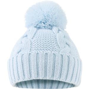 JANGANNSA Winter Knit Baby Hat Twist Warm Beanie for Boys Girls Infant Toddler Baby Beanie with Pompom (0-6 Months)