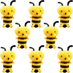 8 Pack 8 Inch Bee Stuffed Animal Toys Cute Bumble Bee Plush Lifelike Soft Stuffed Honeybee Animal for Baby Shower Animal Theme Christmas Easter Birthday Party Favors Gifts