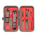 Manicure Set 7 in 1 Stainless Steel Nail Kit Gifts for Men Teens Pedicure Toe Tools with Case for Cleaning Feet Cuticle Travel Business Trips Essentials Care Thanksgiving Basket Stocking Stuffers (Black)